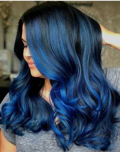 Black & Blue Midnight Blue Hair Dye, Blue Hair Color Ideas, Rambut Brunette, Dyed Hair Blue, Silver Hair Color, It's Coming