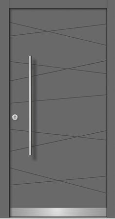 a modern steel door with an aluminum handle