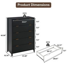 Weselon 5 Drawer Dressers for Bedroom, Modern Closet Chest of Drawers with Waveform Fluted Panel, Large Wood Storage Dresser Organizer for Nursery Bedroom Living Room Hallway Closet, Black - Walmart.com Tall Black Dresser, Closet Chest Of Drawers, Dressers For Bedroom, Fluted Panel, Dresser Organizer, Hallway Closet, Storage Dresser, Black Dressers, Modern Closet