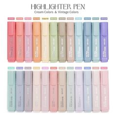 the different colors of highlight pens