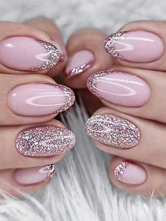 Glitter Tip Nails, Color Nails, Pink Collar, Bridal Nails, Foot Care, Chic Nails, Summer Nail