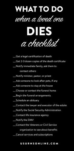 Checklist For When Someone Dies, When A Loved One Dies, Final Wishes, Living Trust