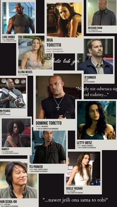 the poster shows many different actors and their roles