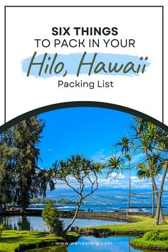 the title for six things to pack in your hilo, hawai packing list