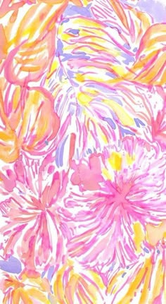 watercolor painting of pink and yellow flowers