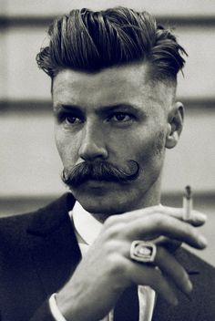 Francois Verkerk by Hassan-Havier. 'Boys in Paris' http://hassan-havier.blogspot.com/2010/10/boys-in-paris-ptthree.html 1920s Mens Hair, 20s Hair, Long Haired Men, Moustache Style, 1920s Hair, Mustache Styles, Rockabilly Hair, Francisco Lachowski, Hipster Man