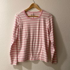 Never Worn Long Sleeve Tshirt From Outerknown. Pink & White Stripes. Size Medium (Classic Fit) But Would Fit Small Slightly Oversized. Pink Tshirt Aesthetic, Striped Clothes Aesthetic, Long Sleeve Shirts Loose, Pink Tops Aesthetic, Pink And White Striped Shirt Outfit, Striped Long Sleeve Shirt Outfit, Striped Long Sleeve Outfit, Pink Tshirt Outfit, Coquette Shirts