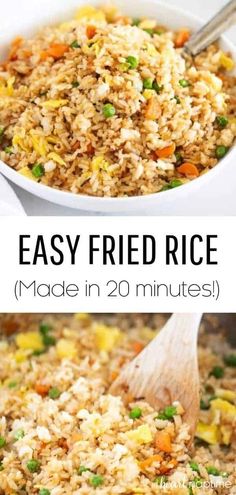 an easy fried rice made in 20 minutes is the perfect side dish for any meal