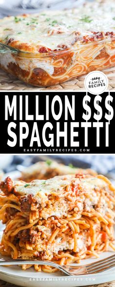 a plate with spaghetti on it and the words, $ 5 million dollars in front of it