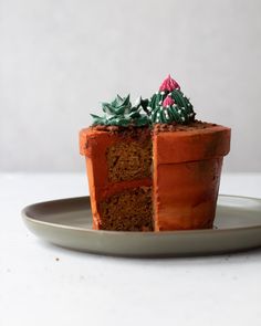 a piece of cake sitting on top of a plate