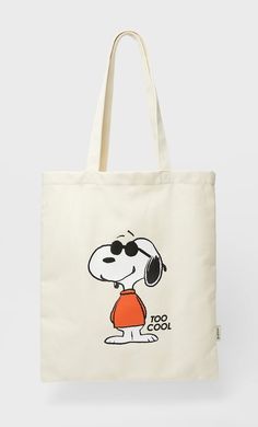 Snoopy Tote Bag, Snoopy Bag, Summer Wishlist, Printed Bags, Dance Videos, Tote Bags, Reusable Tote Bags, Snoopy, Print Design