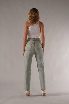 DESCRIPTIONThe Ex-Boyfriend is back and better with our newest wash— Rickie. This vintage-inspired, light wash is the perfect addition to everyone’s closet. The Ex-Boyfriend is a wedgie fit featuring a fitted waist and a straight leg bottom that flatters your bum while elongating your legs. DETAILSHigh-Rise Style Straight Leg Vintage Wash Button Fly 30" Inseam14" Leg Opening100% Cotton Model is 5'7 wearing size 24. CRAFTED BY HAND, JUST FOR YOU Size up if measurements are in between sizes. Downtown Los Angeles, Ex Boyfriend, Premium Denim, Jeans Brands, Denim Fabric, Vintage Inspired, Straight Leg, Perfect Fit, Unique Designs