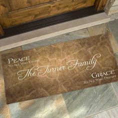 a door mat that says the inner family grace