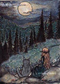 Quiet Magick in the Gloaming | Etsy In The Woods, Full Moon, A Girl, The Moon, A Woman, Moon