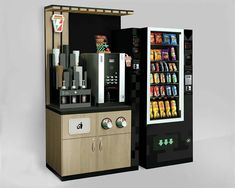 an automated vending machine for drinks and snacks