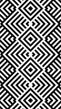 an abstract black and white pattern that is very similar to the shape of a diamond