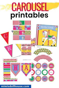 the carousel party printables are perfect for any child's birthday