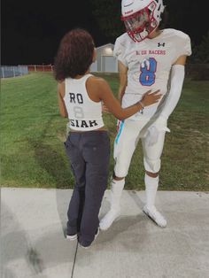 #boyfriend #football #8 #seniorszn Football Bf, Football Gf, Football Basket Ideas Boyfriend, Football Girlfriend, Custom Football Shirts, Senior Night Gifts, American Football Jersey, American Football Players, Football Uniforms