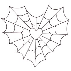 a spider web with a heart on it