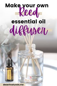 How To Make Diffuser Blends, Homemade Oil Diffuser, How To Make A Diffuser Diy, Diy Diffuser Reed Oil, How To Make A Reed Diffuser Diy