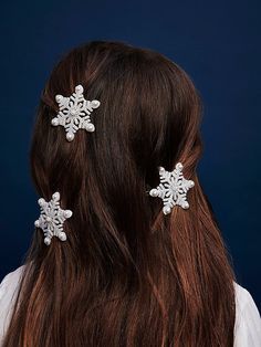 Sparkling little snowflake. This Snowflake Hair Clip adds a festive, frosty touch to your little one's winter wardrobe. Suitable for ages 3+. Snowflake Hair, Big Hair, Festival Outfits, Winter Wardrobe, Hair Clip, Hair Clips, Sparkle, Festival, Wardrobe