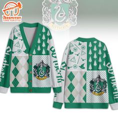 Harry Potter Slytherin, Harry Potter Unisex Knitted Fleece Cardigan The 3D cardigan is a stylish and innovative garment that combines comfort with contemporary design. Crafted from soft, high-quality materials, it features a unique three-dimensional texture that adds depth and visual interest. The cardigan often showcases intricate patterns or knitted details, making it a standout piece in any wardrobe. With its relaxed fit and versatile silhouette, it can be easily layered over casual or formal 3d Cardigan, Harry Potter Sweater Knit, Hogwart Sweater, Slytherin Cardigan, Ravenclaw Cardigan, Harry Potter Merchandise Clothes, Slytherin Harry, Harry Potter Slytherin, Fleece Cardigan