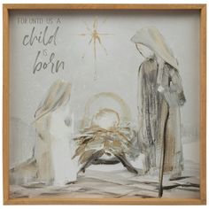 a painting of a nativity scene with a baby jesus