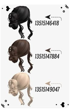 three different types of hair are shown in this graphic style, with the same length as each