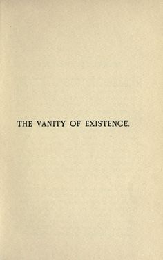 an old book with the words, the vanity of existence