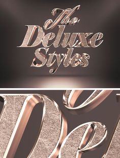 two photoshopped text styles are shown in gold and black