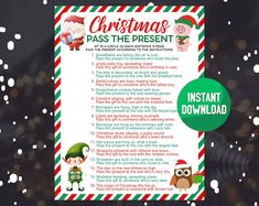 christmas pass the present printable for kids to play with and learn how to use it