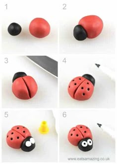 how to make ladybug cake decorations with fondant and icing step by step instructions