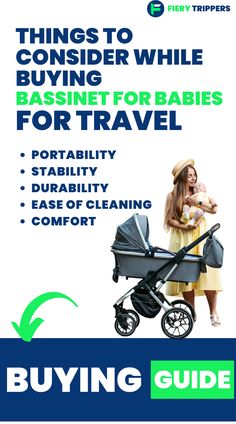 a baby in a stroller with the words buying guide on it and an image of a