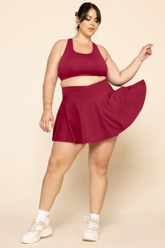 Crisscross Hourglass® Twirl Skort - Ruby – POPFLEX® Short Bra, Leggings Hoodie, Bra Dress, Getting Dressed, Christmas Wish, Long Sleeves Jacket, Christmas Wish List, Skorts, Workout Wear