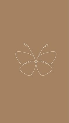 a simple line drawing of a butterfly on a brown background