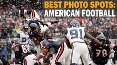 the best photo spots american football players in the snow with text overlay that says best photo spots