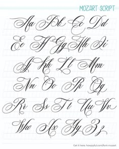 the upper and lower letters are handwritten in cursive writing