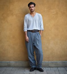 Step into the past with our Men's Baggy Viking Pants, a perfect fusion of historical authenticity and modern comfort. These loose trousers are designed for those who appreciate the rugged charm of medieval and Renaissance fashion. Made from high-quality, breathable fabric, these pants offer durability and ease of movement, ideal for LARP events, pirate cosplay, or casual streetwear. The baggy, oversized fit ensures maximum comfort, making them a practical choice for all-day wear. These versatile Viking Pants, Pirate Cosplay, Oversized Clothes, Loose Trousers, Viking Warrior, Casual Streetwear, Mens Trousers, Everyday Wardrobe, Larp