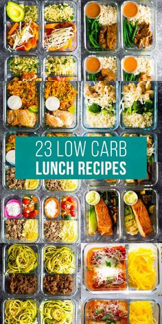 the 25 low carb lunches are packed in plastic containers