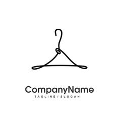 a black and white line drawing of a hanger with the word company name tagline / slogan