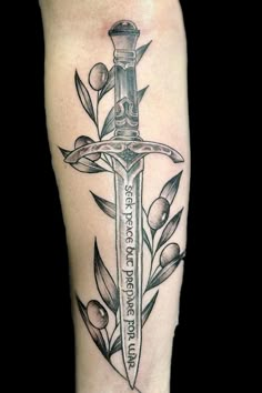 Celtic Knife Tattoo, Back Tattoos Of Swords, Viking Dagger Tattoo, Celtic Dagger Tattoo, Witchy Dagger Tattoo, Matching Dagger Tattoos, Dagger Tattoo Men, Dagger Leg Tattoo, Forearm Dagger Tattoo