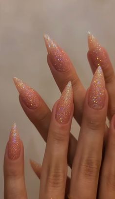 Nye Nails, New Years Eve Nails, Sparkle Nails, New Year's Nails, Nail Arts, Long Acrylic Nails, Stiletto Nails, Acrylic Nail Designs