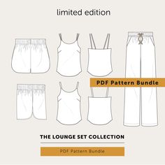 the christmas collection is an easy sewing pattern for women's pants, tank top and shorts