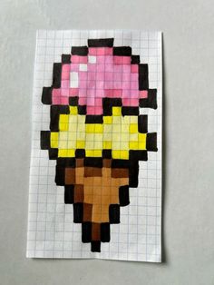 a piece of paper that has been made to look like an ice cream sundae