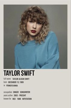 taylor swift is featured on the cover of her album