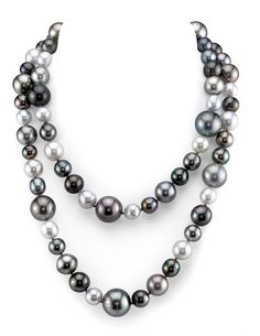 Tahitian black pearls are the most exotic and mystical of all pearls in the world. This 9-14mm pearl necklace is no exception, portraying the beauty and uniqueness of the enormous palette of colors available within Tahitian South Sea pearls. This pearl necklace is compiled of the most exquisite and unique pearls available from French Polynesia, with high luster and very clean surfaces. Included with this item is a complementary pearl polishing cloth, giving you the ability to maintain this neckl Multicolor Pearl Necklace, Tahitian Pearls Jewelry, South Sea Pearl Necklace, Tahitian Pearl Necklace, Black Pearls, Tahitian Black Pearls, Cultured Pearl Necklace, Buy Necklace, French Polynesia