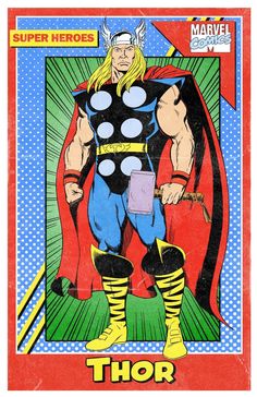 an old comic book cover with the character thor