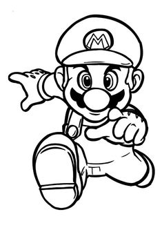 mario bros coloring pages for kids to print and color on the wall in your home