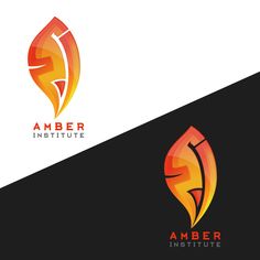 the logo for amber institute, which has been designed to look like an abstract flame