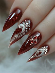 Fancy Christmas Nails, Whimsical Nails, Disney Christmas Nails, Happiest Season, Holiday Manicure, Winter Nails Acrylic